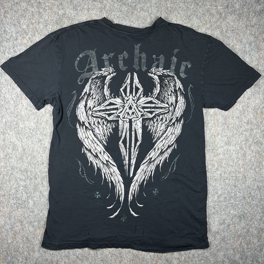 Rare Archaic Death or Glory Affliction Black Graphic T Shirt Mens Size Large